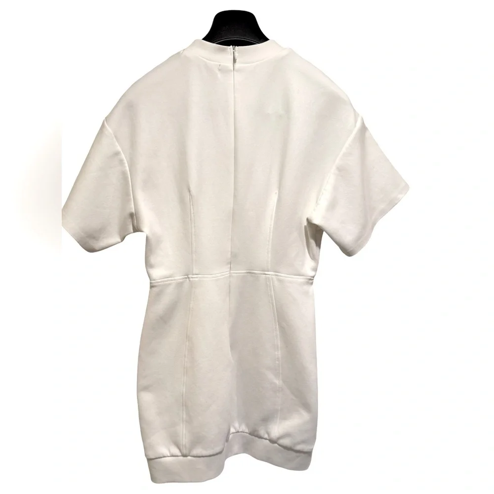 Manière De Voir EUC Size 4 Creamy White Short Sleeve Eiffel Tower Emblem Dress - Picture 6 of 10